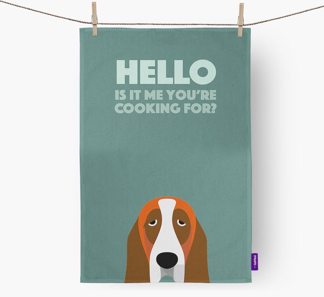 'Cooking For' - Personalised {breedFullName} Tea Towel