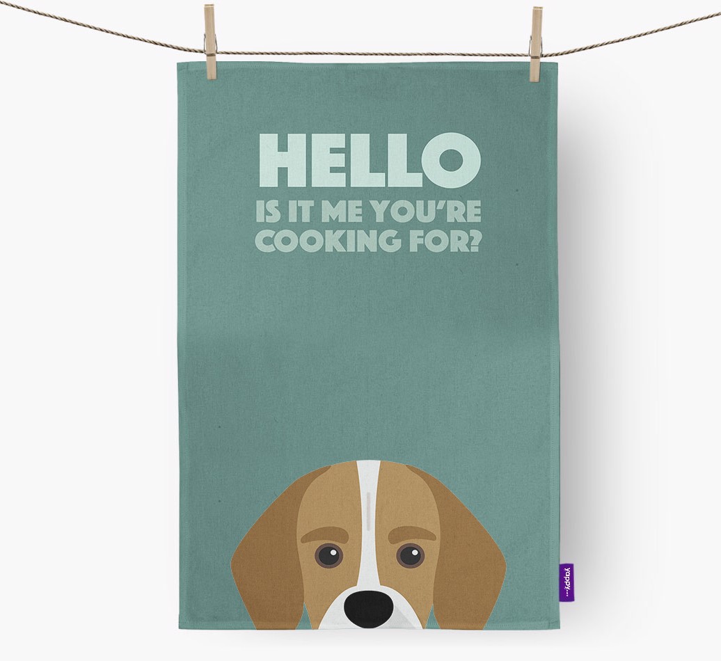'Cooking For' - Personalised {breedFullName} Tea Towel