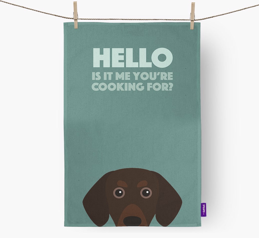 'Cooking For' - Personalised {breedFullName} Tea Towel