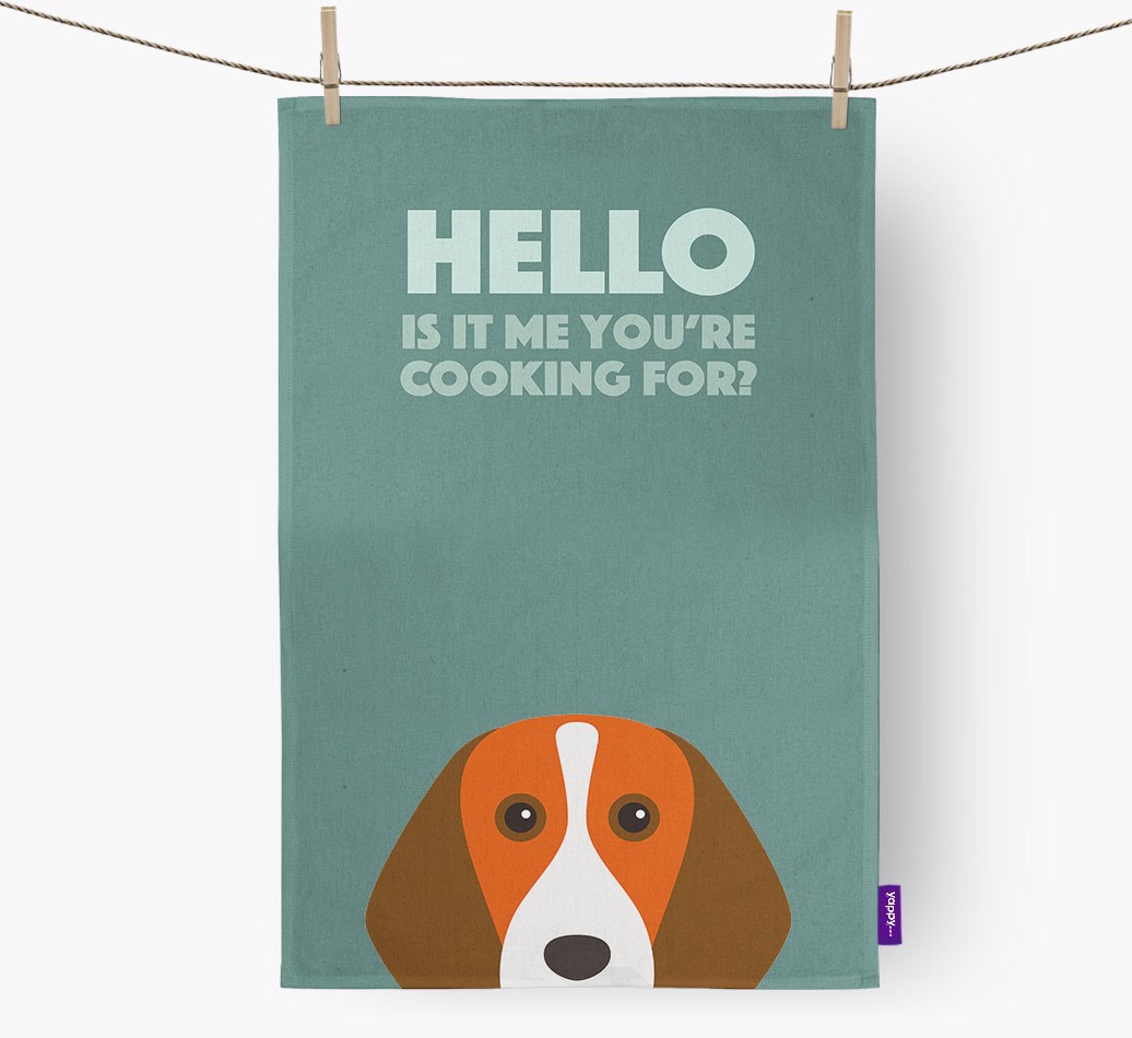 'Cooking For' - Personalised {breedFullName} Tea Towel