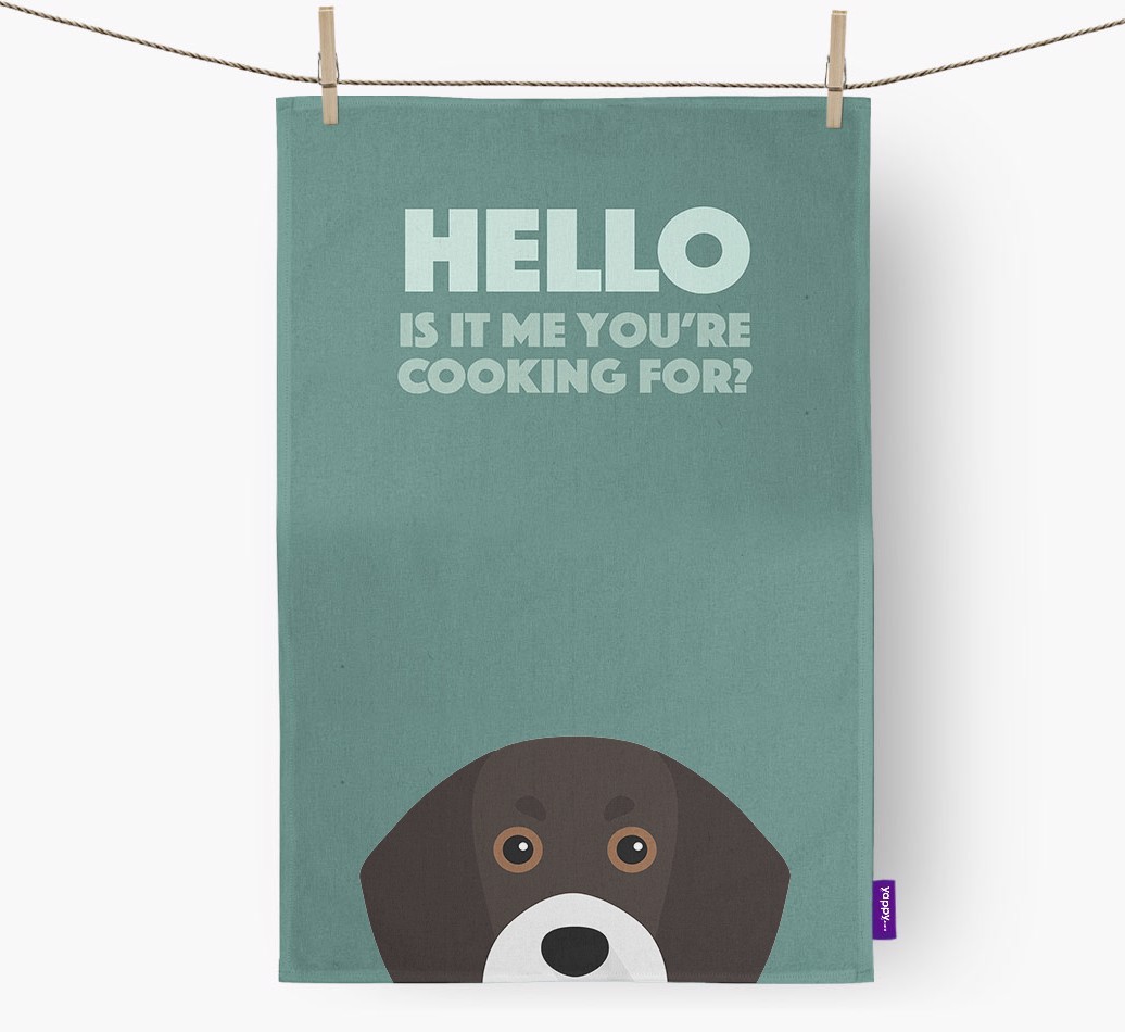 'Cooking For' - Personalised {breedFullName} Tea Towel