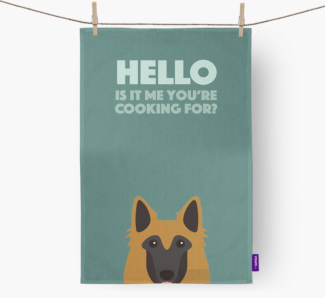 'Cooking For' - Personalised {breedFullName} Tea Towel