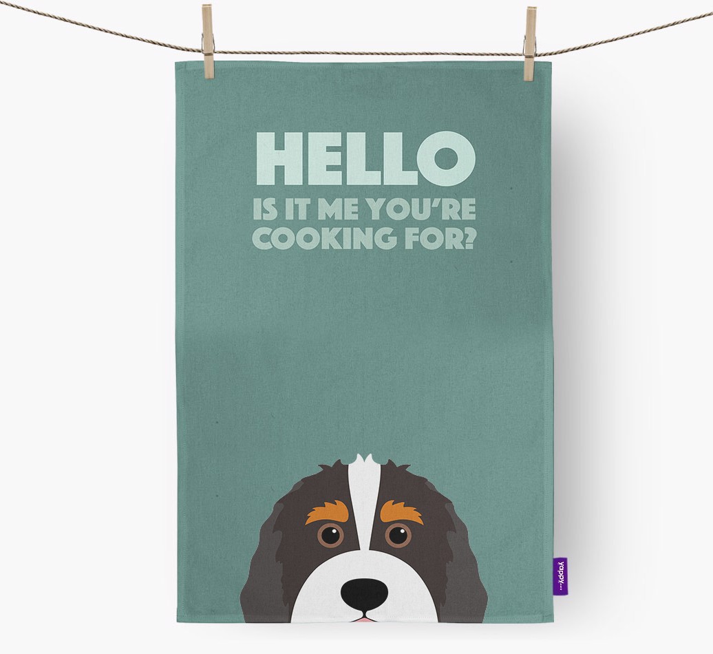 'Cooking For' - Personalised {breedFullName} Tea Towel