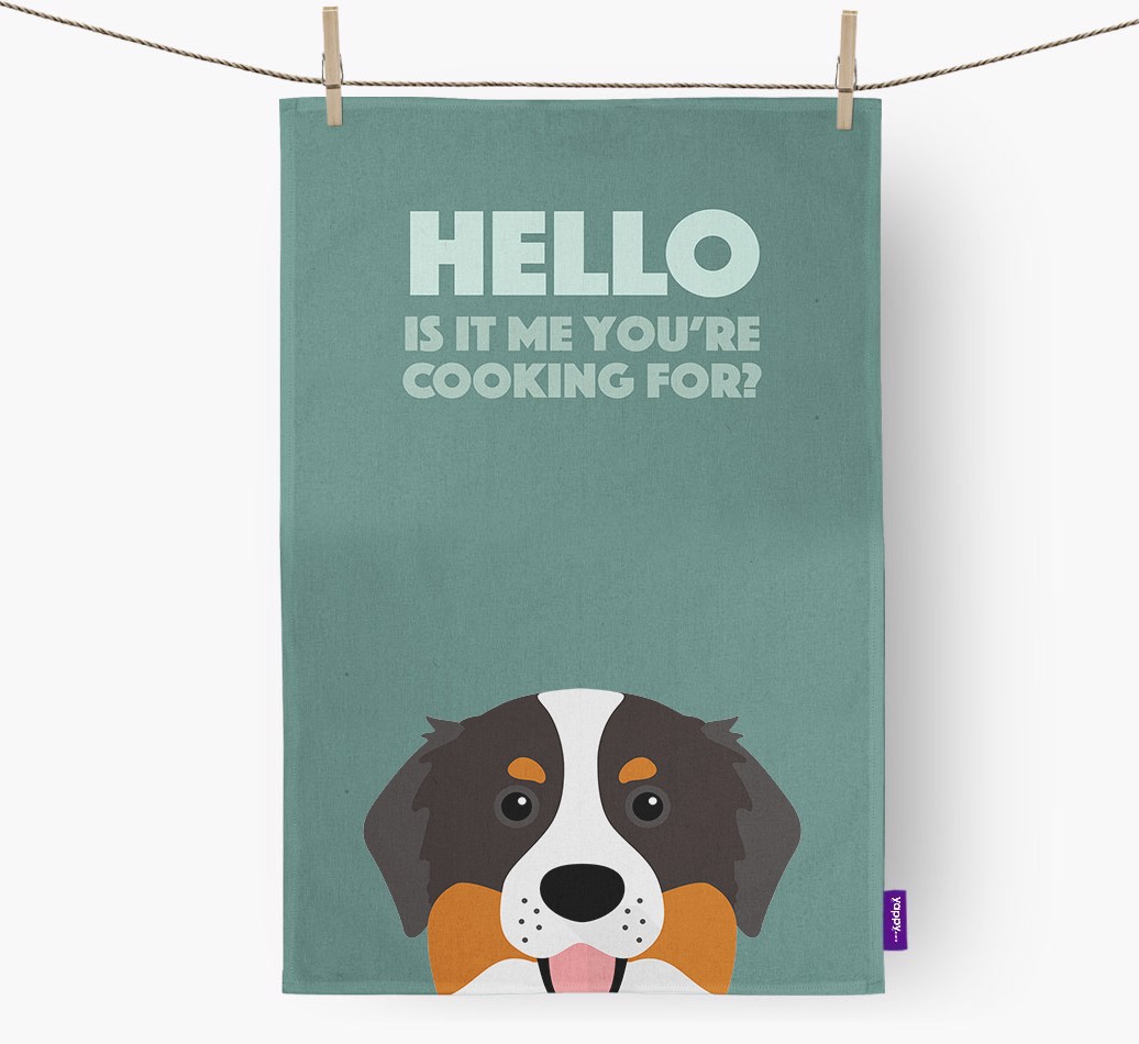 'Cooking For' - Personalised {breedFullName} Tea Towel