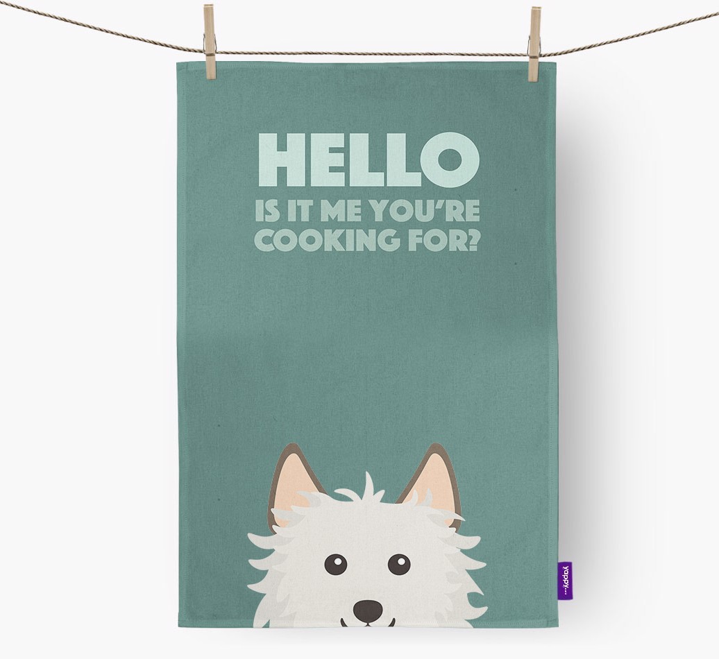 'Cooking For' - Personalized {breedFullName} Dish Towel