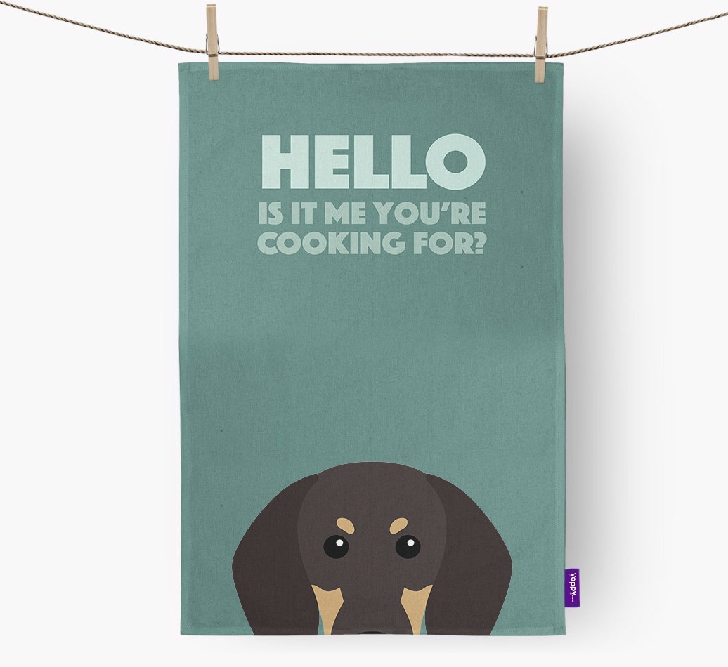 'Cooking For' - Personalised {breedFullName} Tea Towel