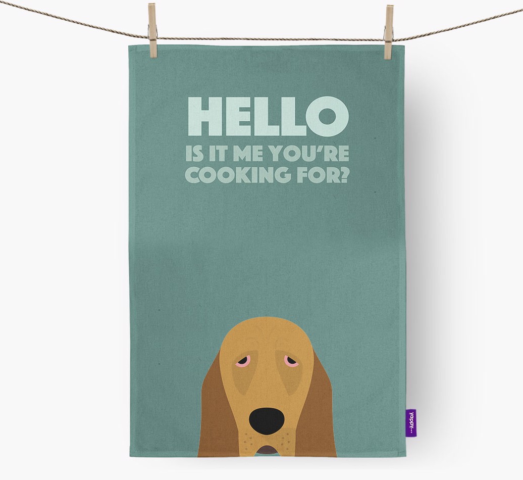'Cooking For' - Personalised {breedFullName} Tea Towel