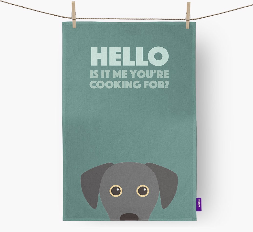 'Cooking For' - Personalised {breedFullName} Tea Towel
