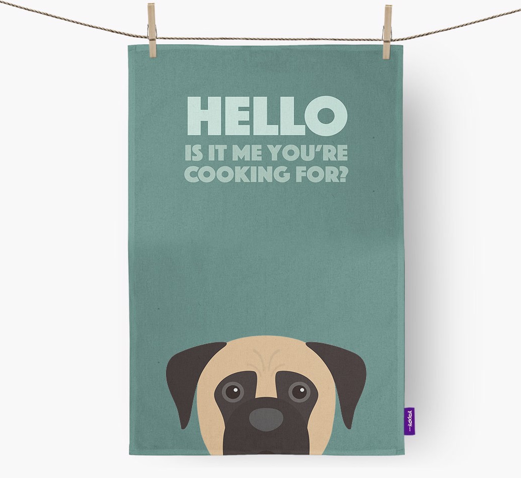 'Cooking For' - Personalised {breedFullName} Tea Towel