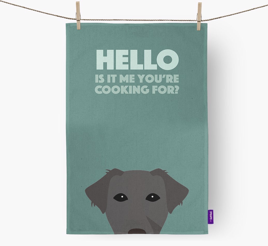 'Cooking For' - Personalised {breedFullName} Tea Towel