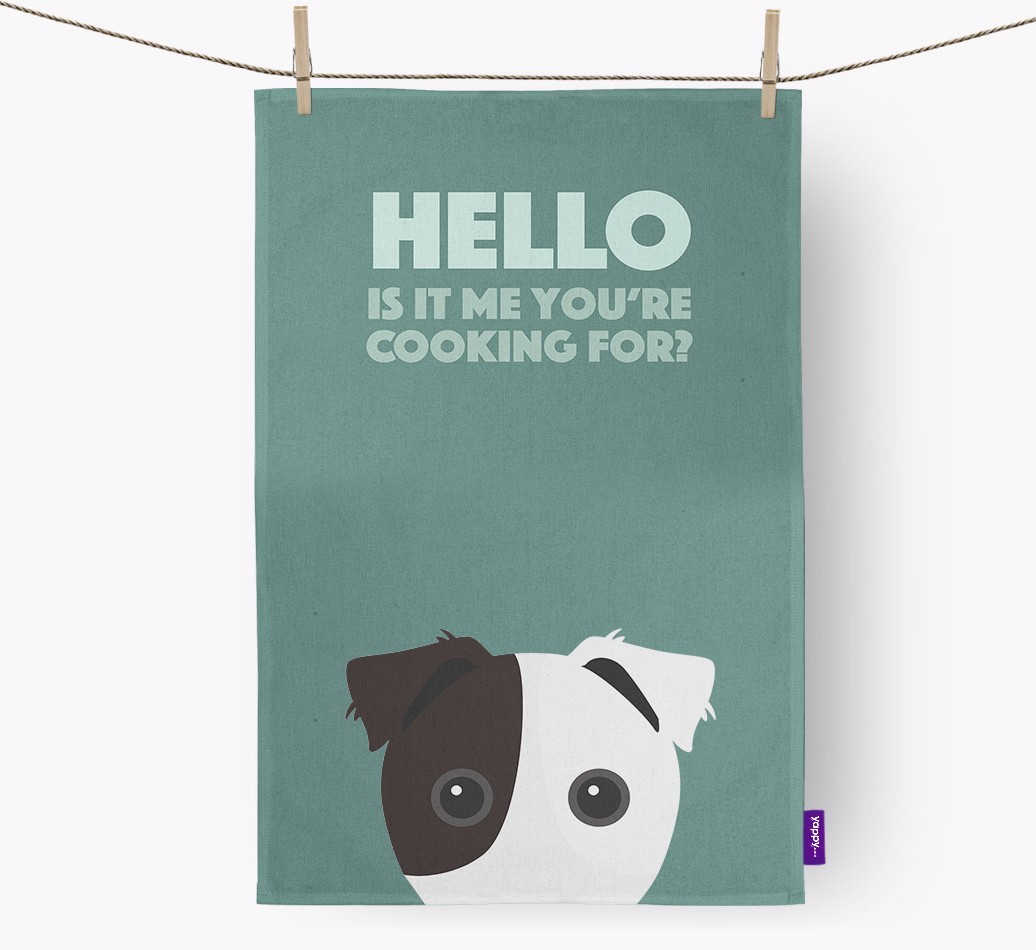 'Cooking For' - Personalised {breedFullName} Tea Towel