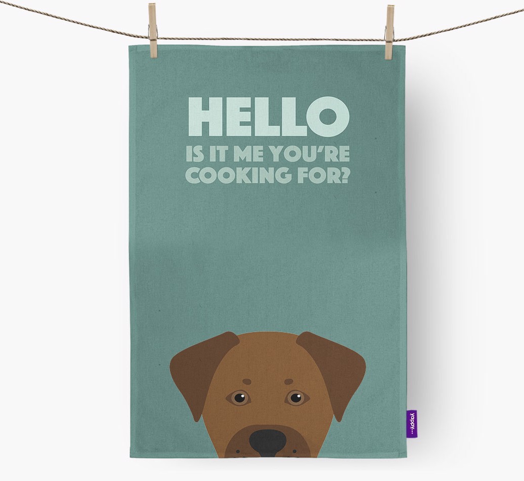 'Cooking For' - Personalised {breedFullName} Tea Towel