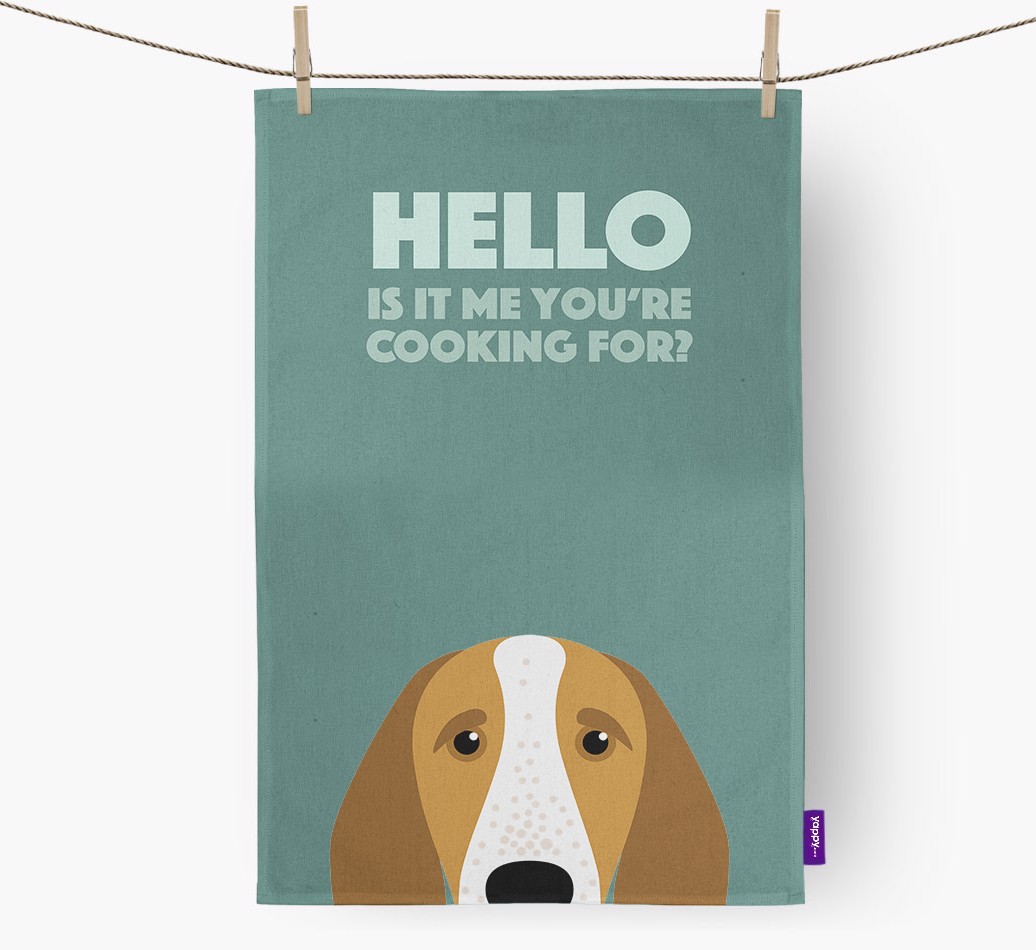 'Cooking For' - Personalised {breedFullName} Tea Towel
