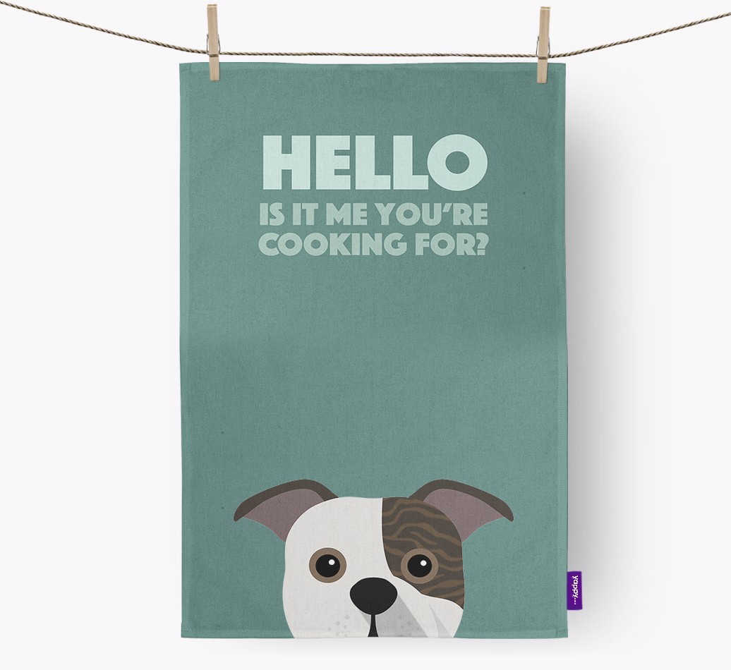 'Cooking For' - Personalised {breedFullName} Tea Towel