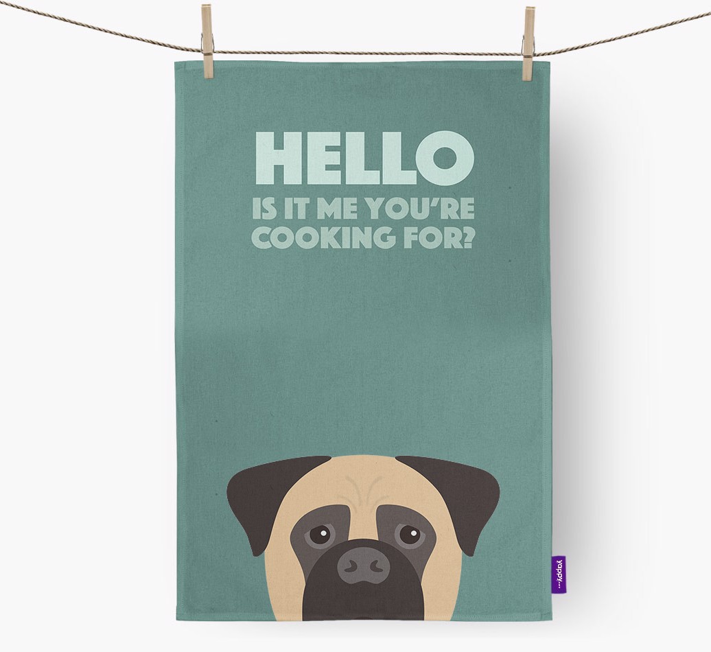 'Cooking For' - Personalised {breedFullName} Tea Towel