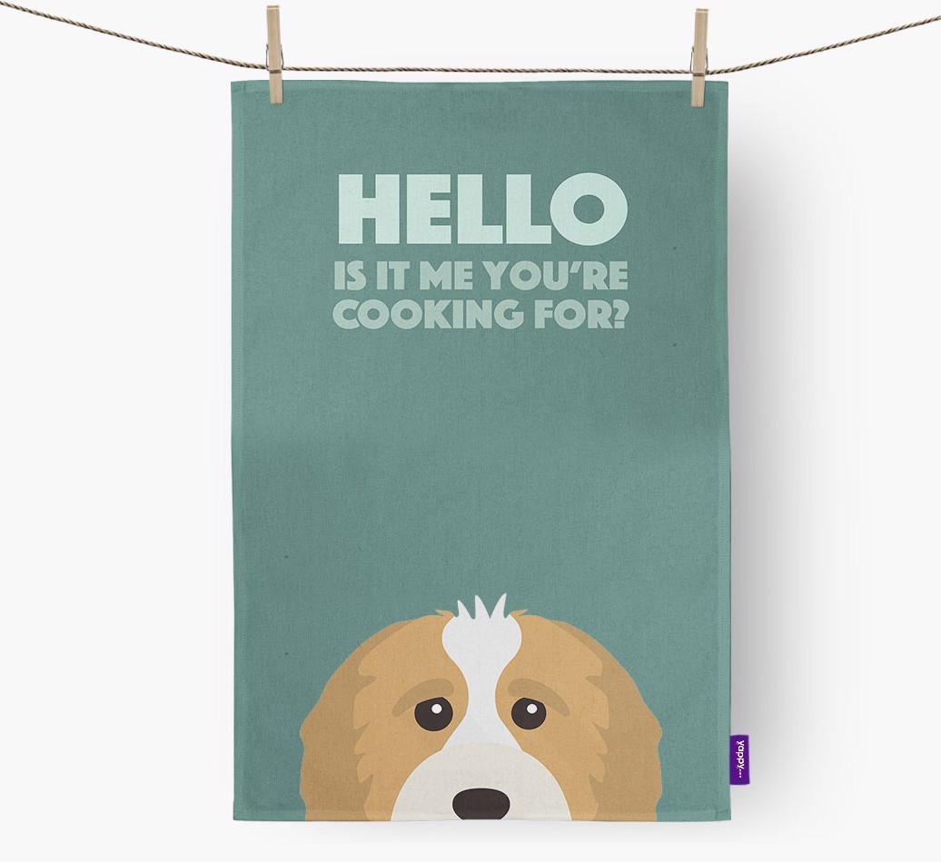 'Cooking For' - Personalised {breedFullName} Tea Towel