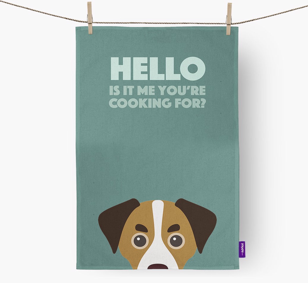 'Cooking For' - Personalised {breedFullName} Tea Towel