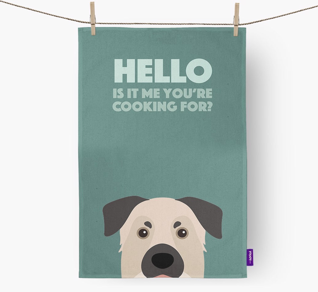 'Cooking For' - Personalised {breedFullName} Tea Towel
