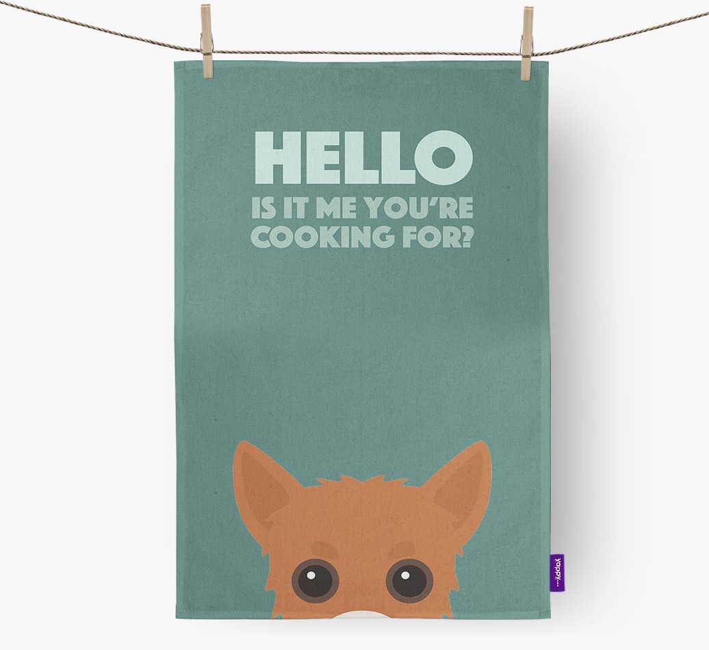 'Cooking For' - Personalised {breedFullName} Tea Towel