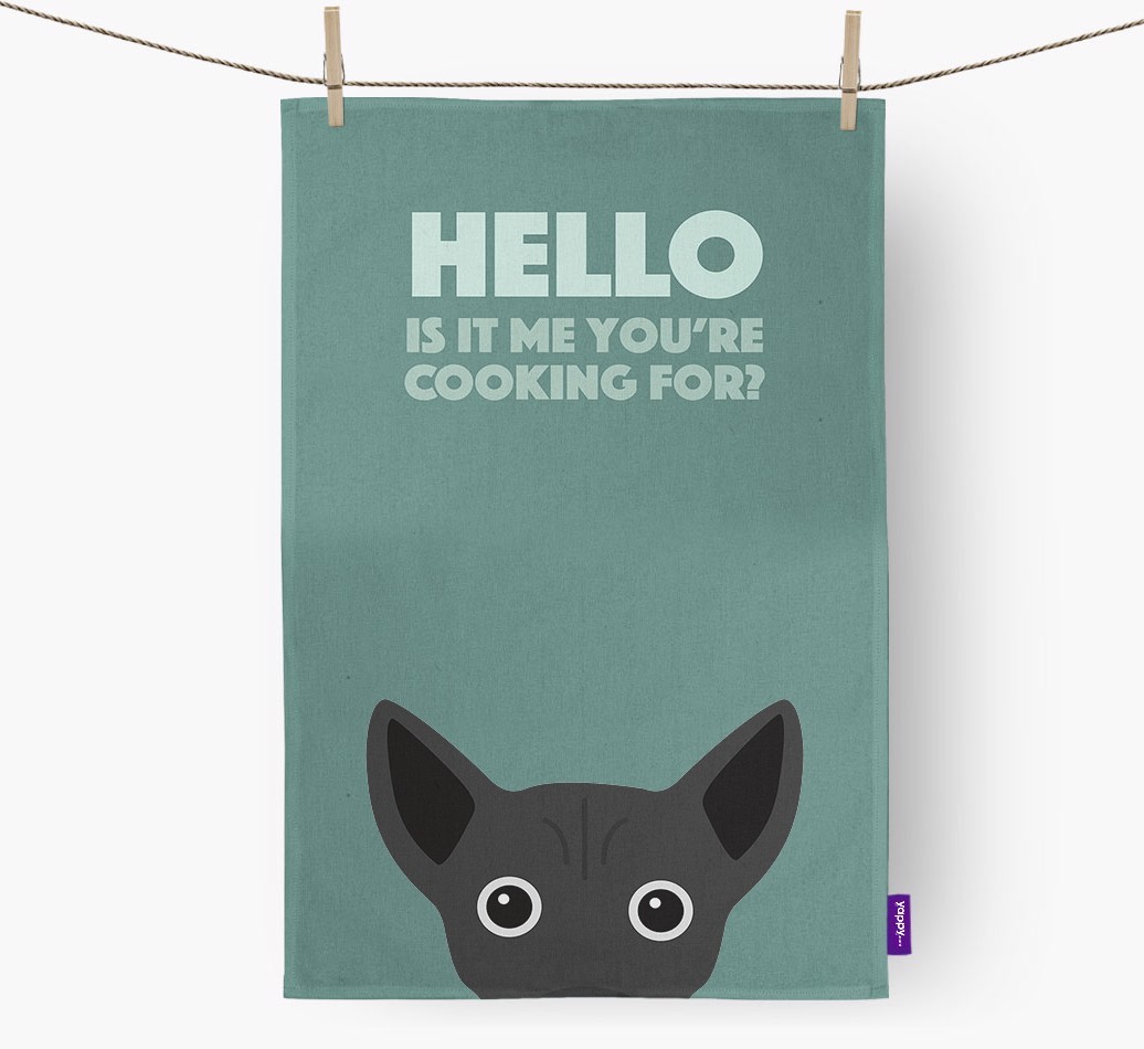 'Cooking For' - Personalised {breedFullName} Tea Towel