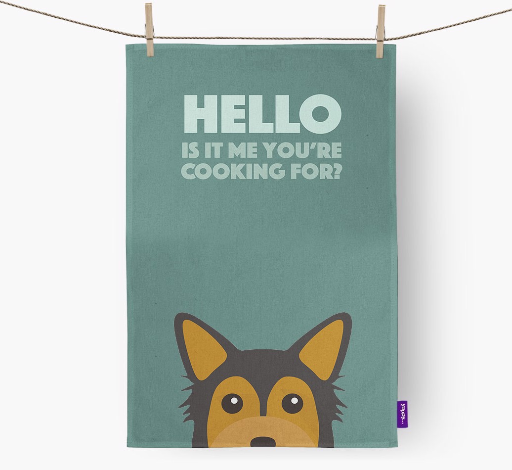 'Cooking For' - Personalised {breedFullName} Tea Towel