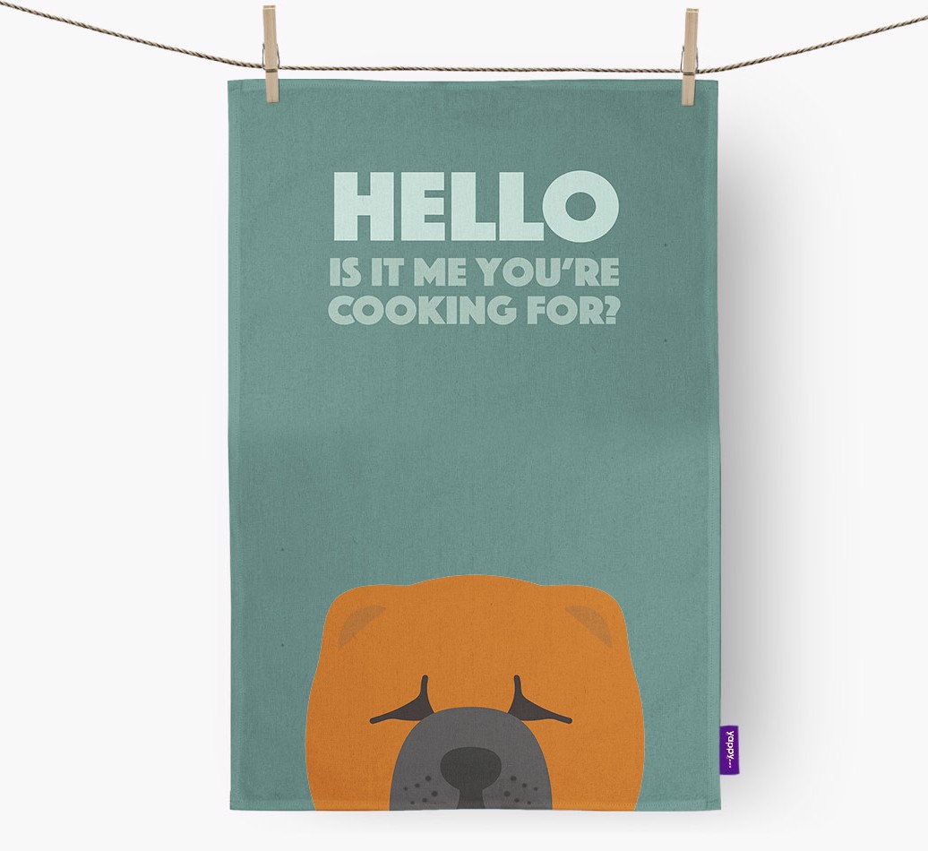 'Cooking For' - Personalised {breedFullName} Tea Towel