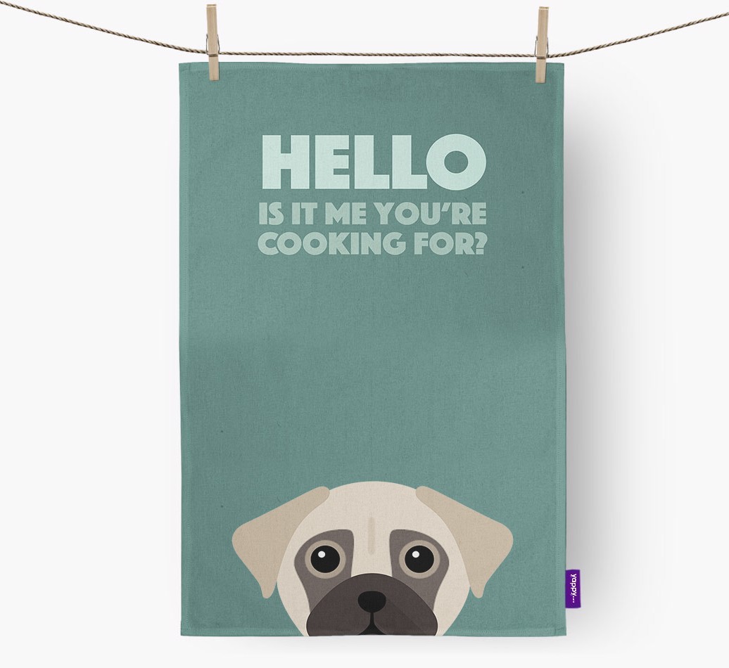 'Cooking For' - Personalised {breedFullName} Tea Towel
