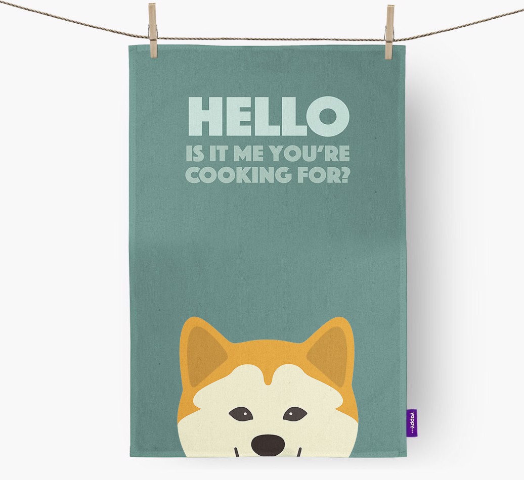 'Cooking For' - Personalised {breedFullName} Tea Towel