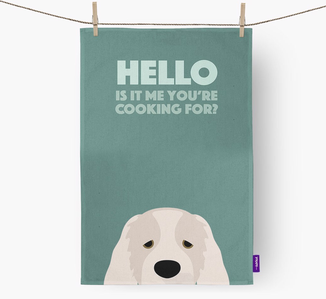 'Cooking For' - Personalised {breedFullName} Tea Towel