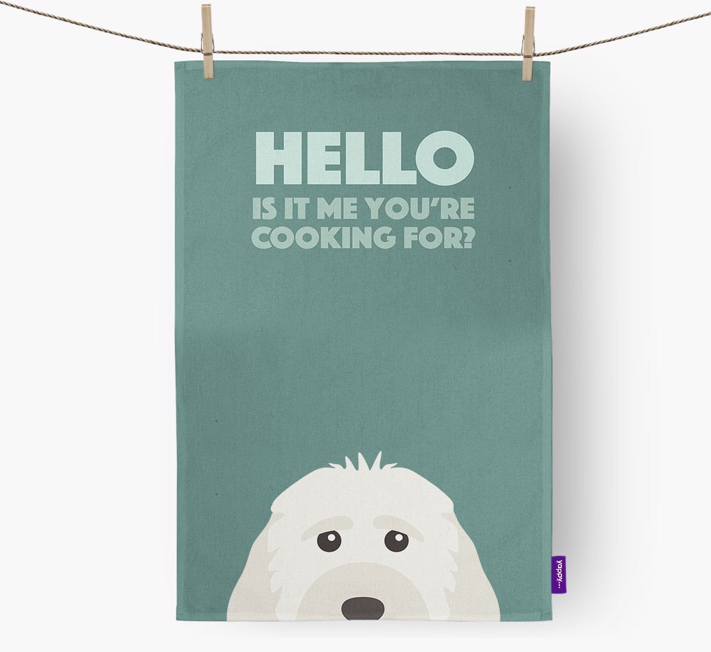 'Cooking For' - Personalised {breedFullName} Tea Towel