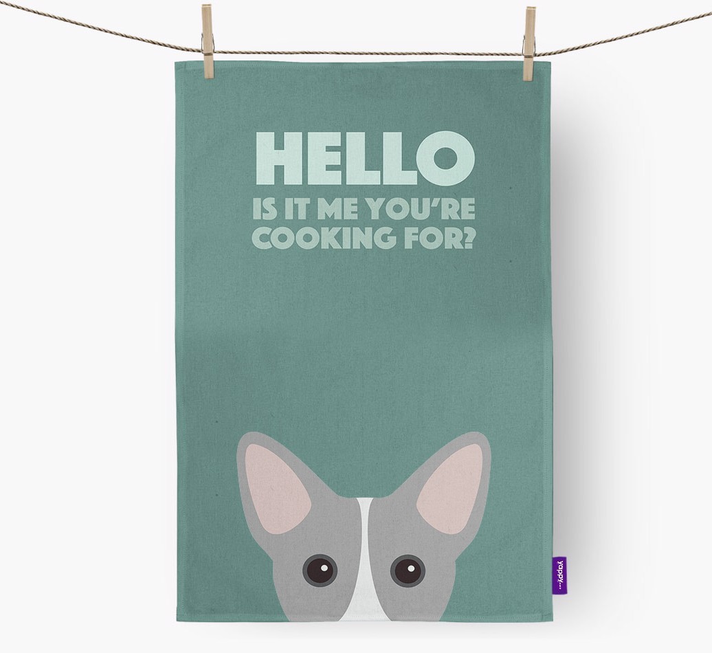 'Cooking For' - Personalised {breedFullName} Tea Towel
