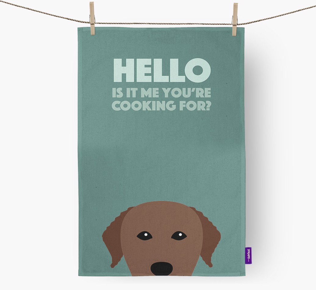 'Cooking For' - Personalised {breedFullName} Tea Towel