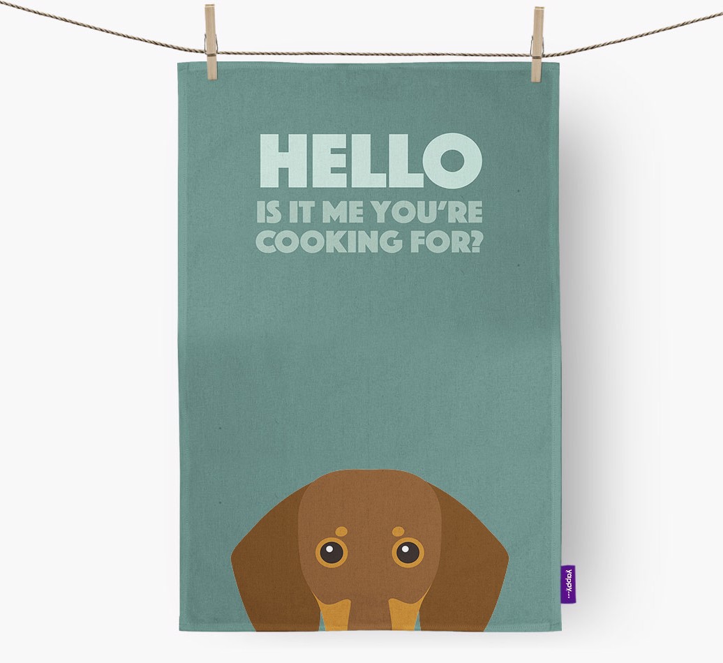 'Cooking For' - Personalised {breedFullName} Tea Towel