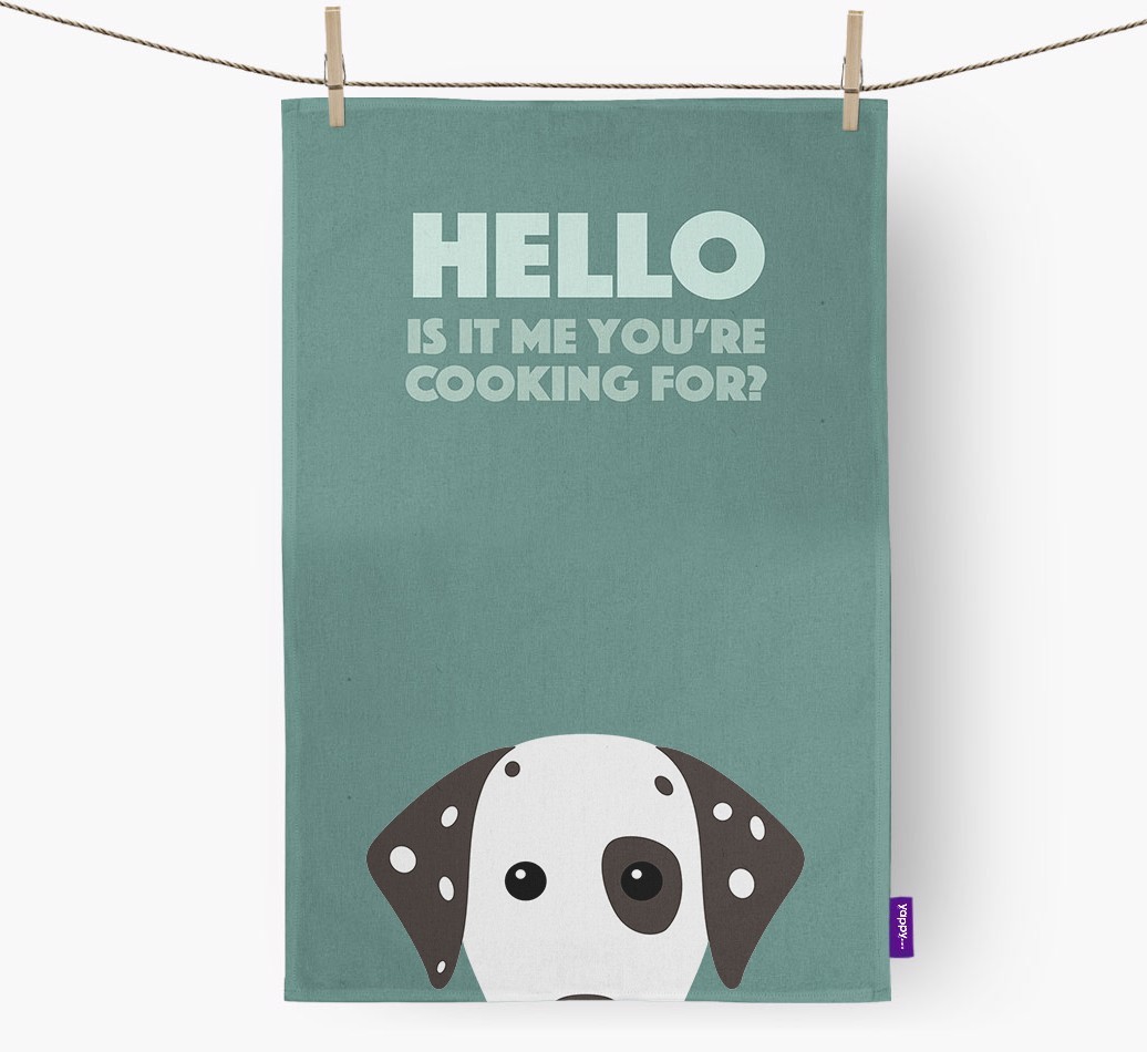 'Cooking For' - Personalised {breedFullName} Tea Towel