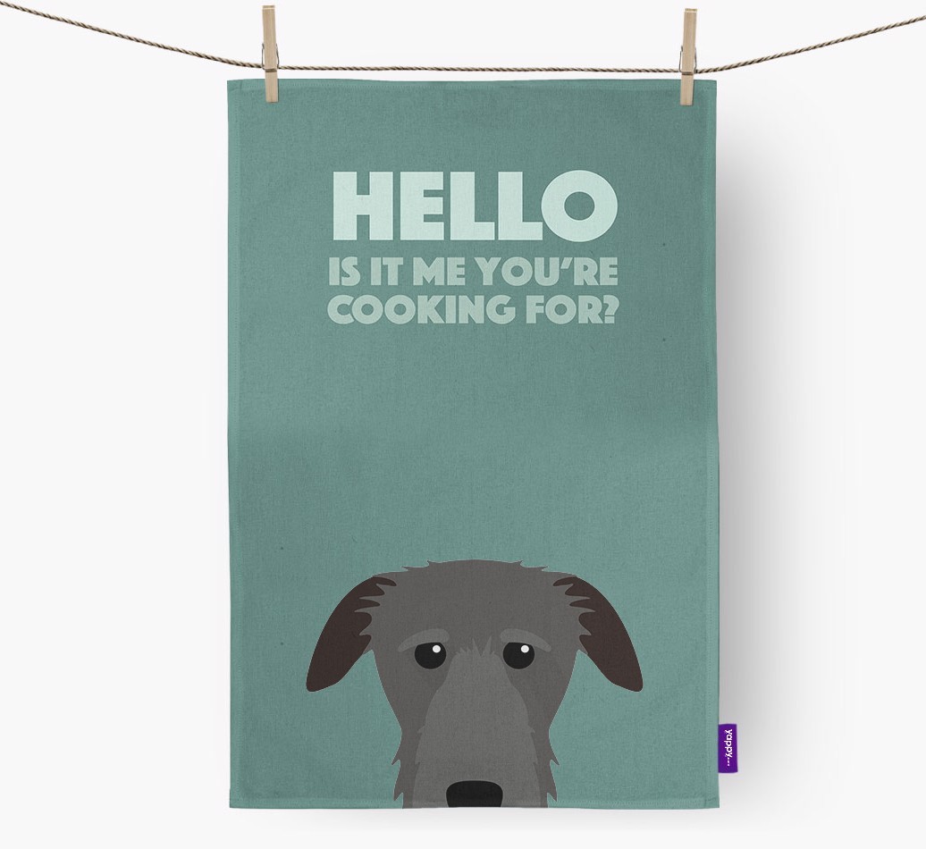 'Cooking For' - Personalised {breedFullName} Tea Towel