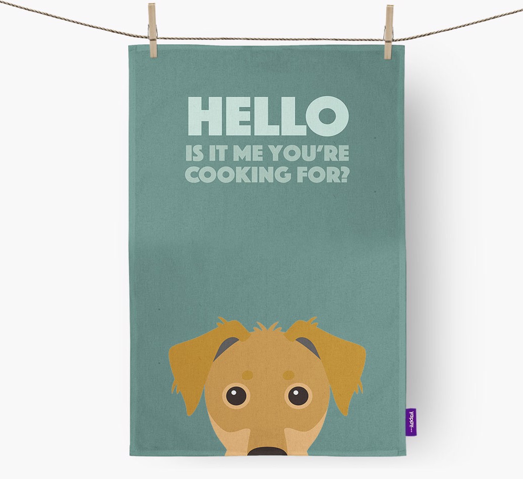 'Cooking For' - Personalised {breedFullName} Tea Towel