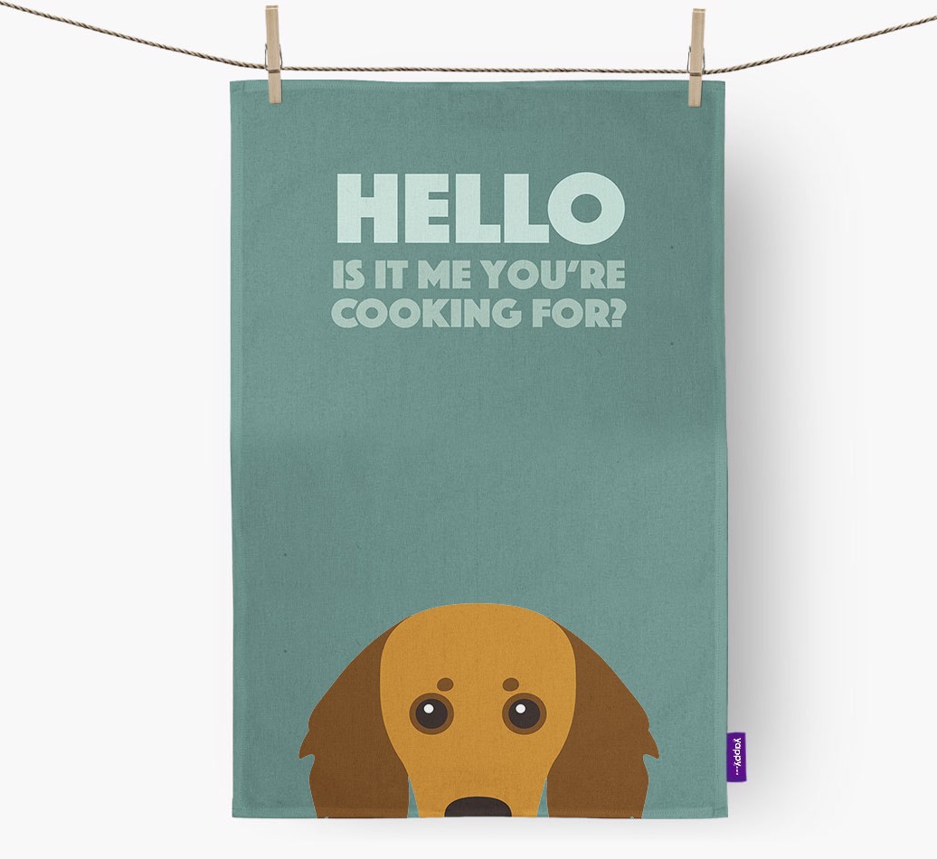 'Cooking For' - Personalised {breedFullName} Tea Towel