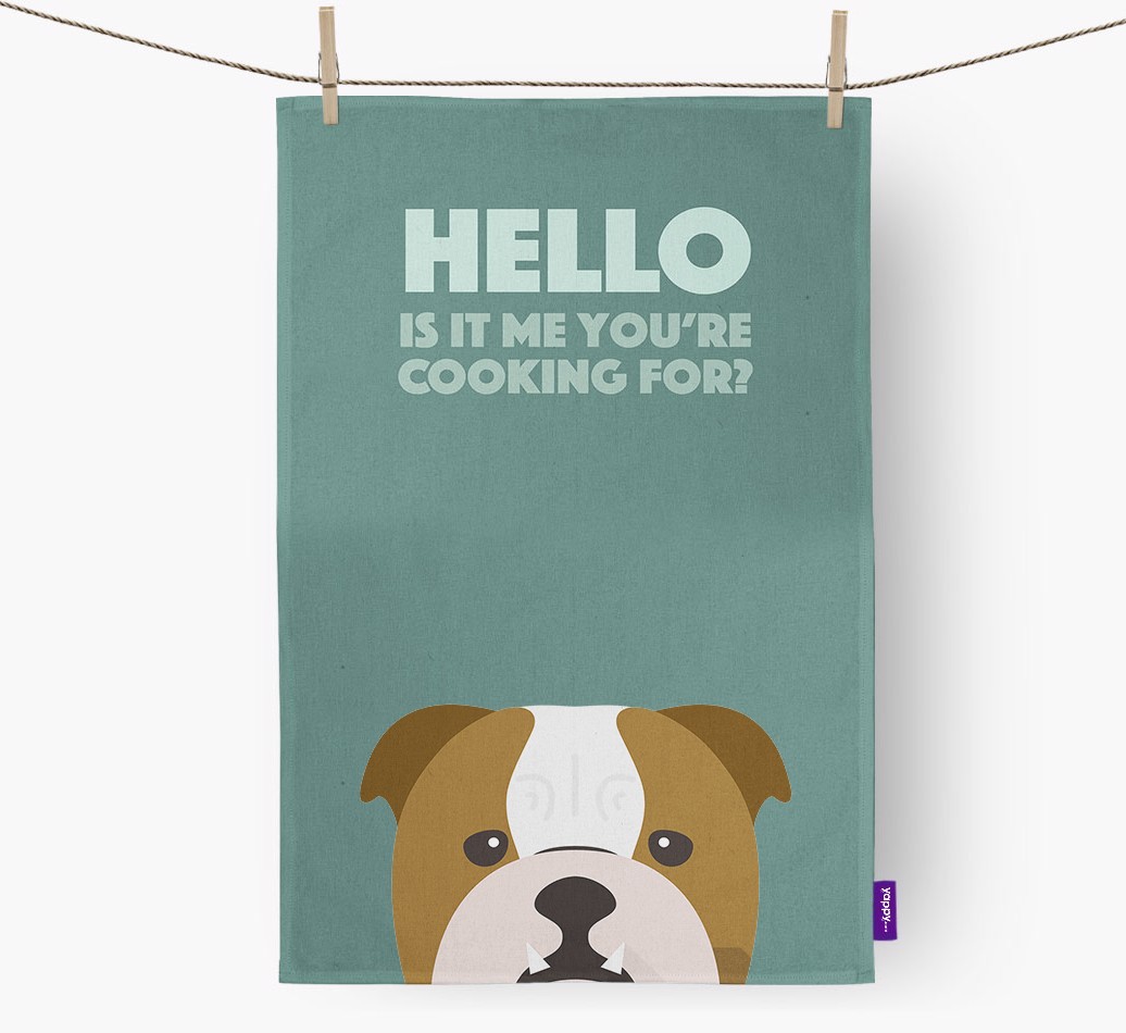 'Cooking For' - Personalised {breedFullName} Tea Towel