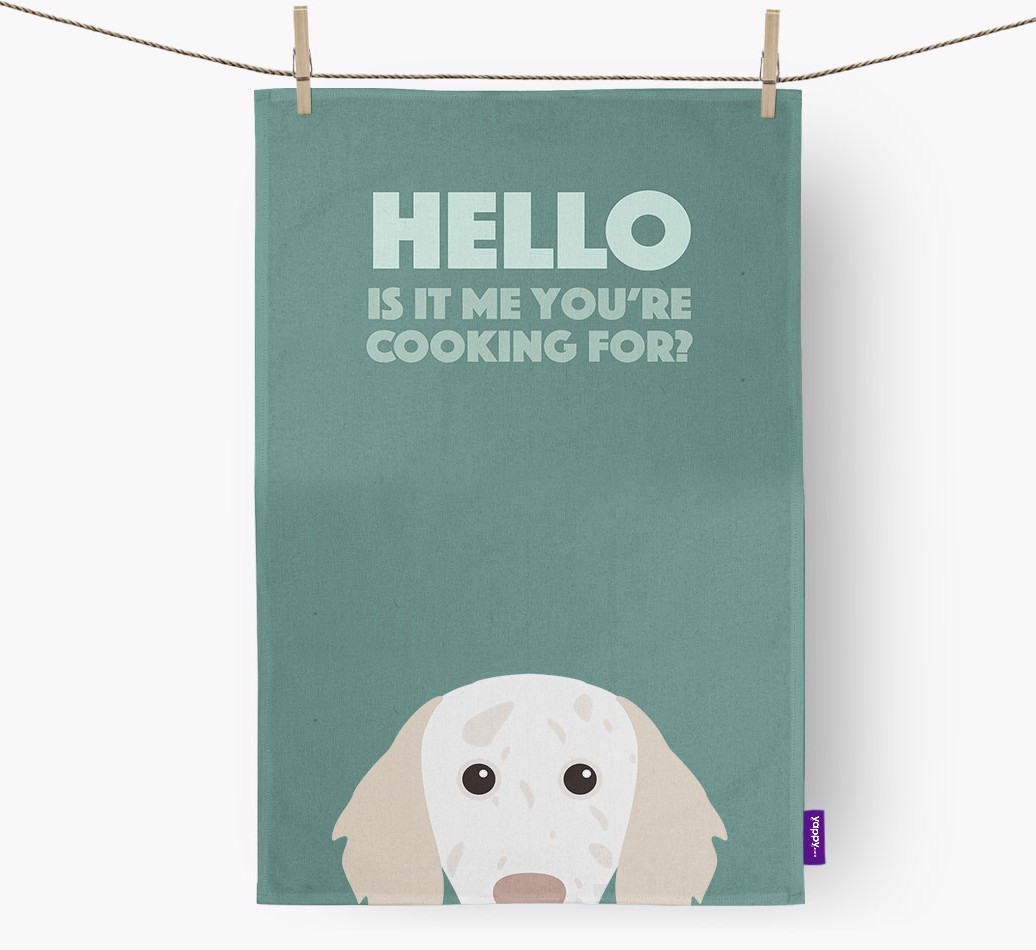 'Cooking For' - Personalised {breedFullName} Tea Towel