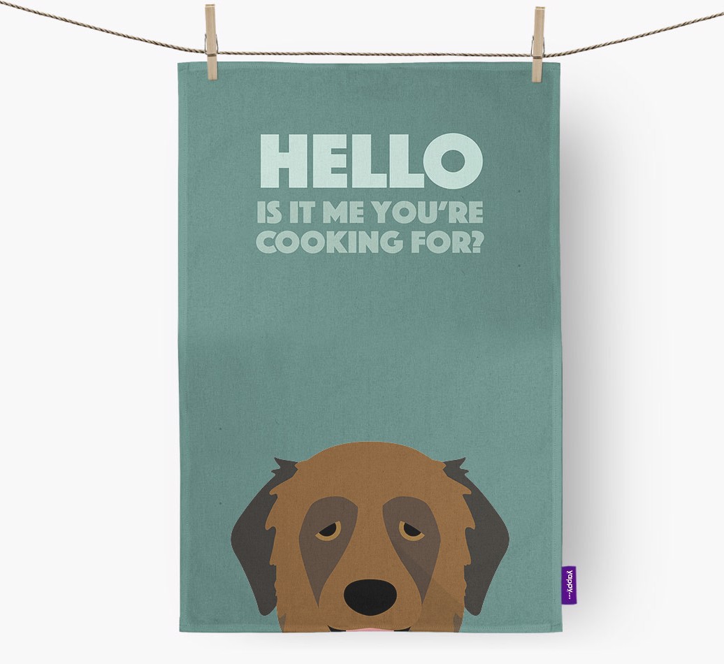 'Cooking For' - Personalised {breedFullName} Tea Towel