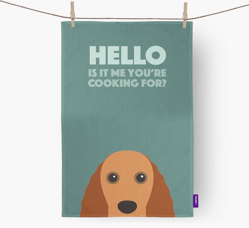 'Cooking For' - Personalised {breedFullName} Tea Towel