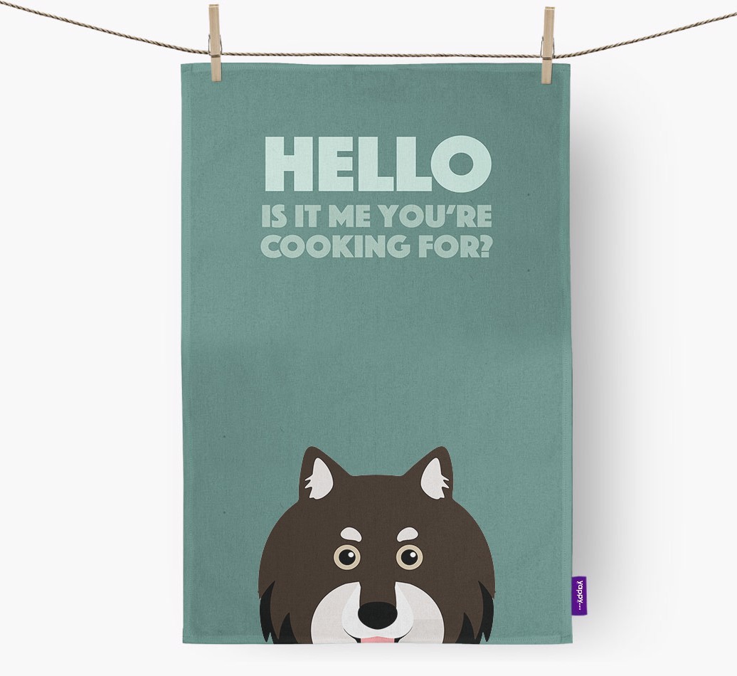 'Cooking For' - Personalised {breedFullName} Tea Towel