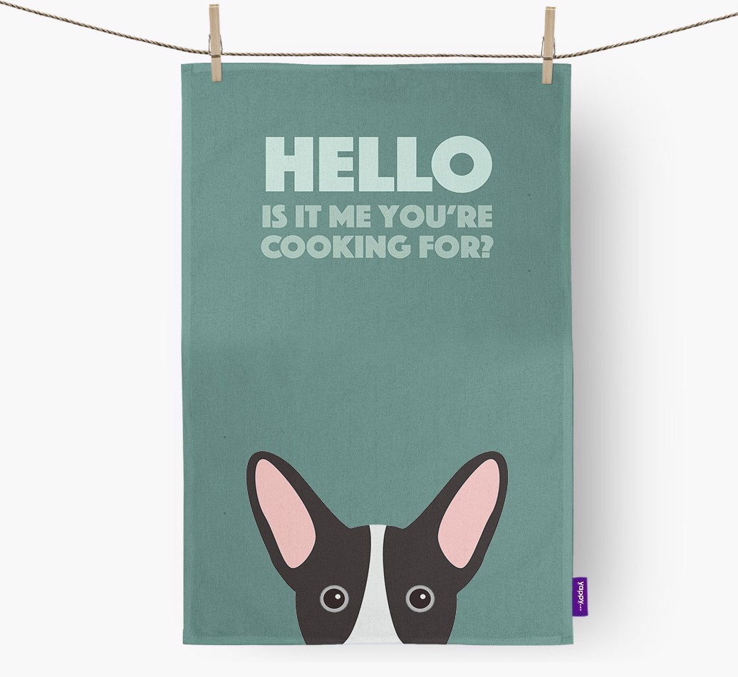 'Cooking For' - Personalised {breedFullName} Tea Towel
