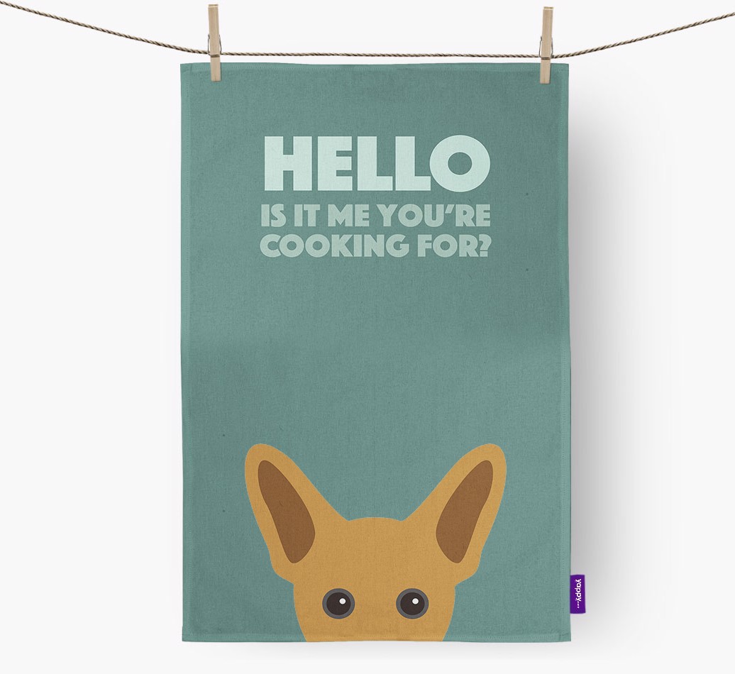 'Cooking For' - Personalised {breedFullName} Tea Towel