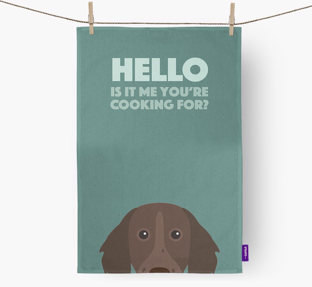 'Cooking For' - Personalised {breedFullName} Tea Towel
