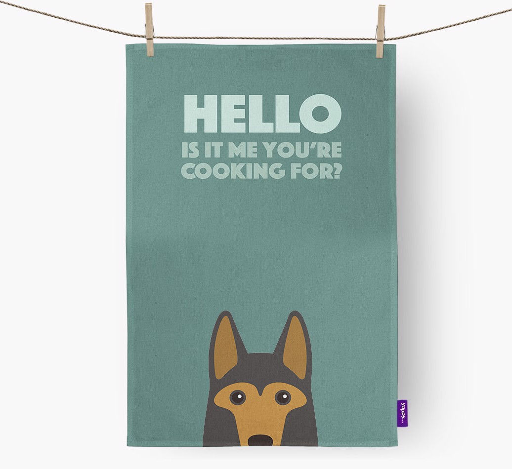 'Cooking For' - Personalised {breedFullName} Tea Towel