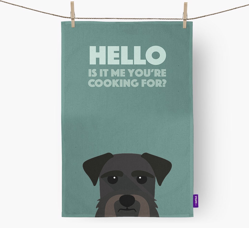'Cooking For' - Personalised {breedFullName} Tea Towel