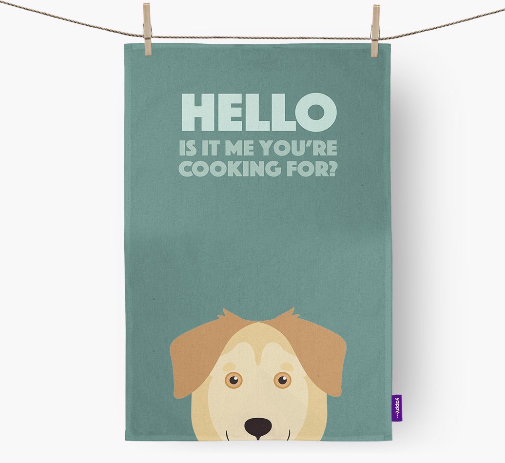 'Cooking For' - Personalised {breedFullName} Tea Towel