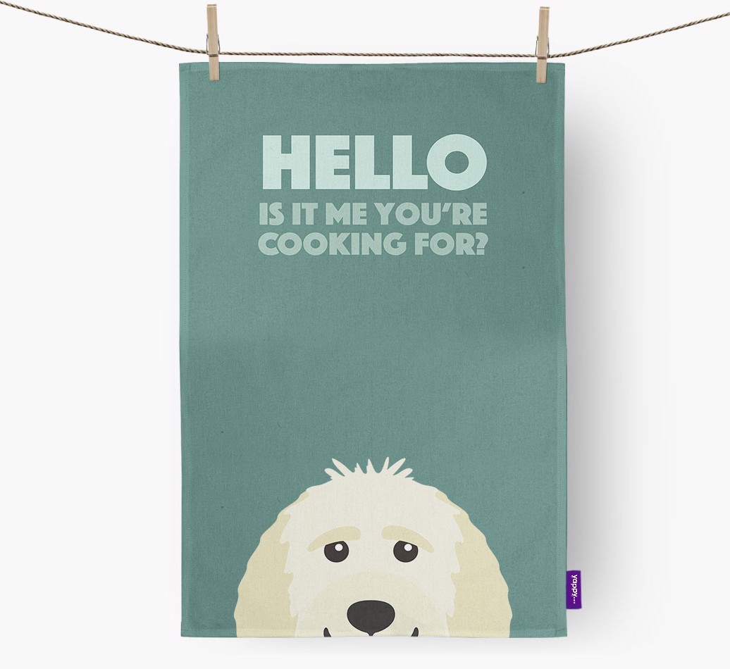 'Cooking For' - Personalised {breedFullName} Tea Towel