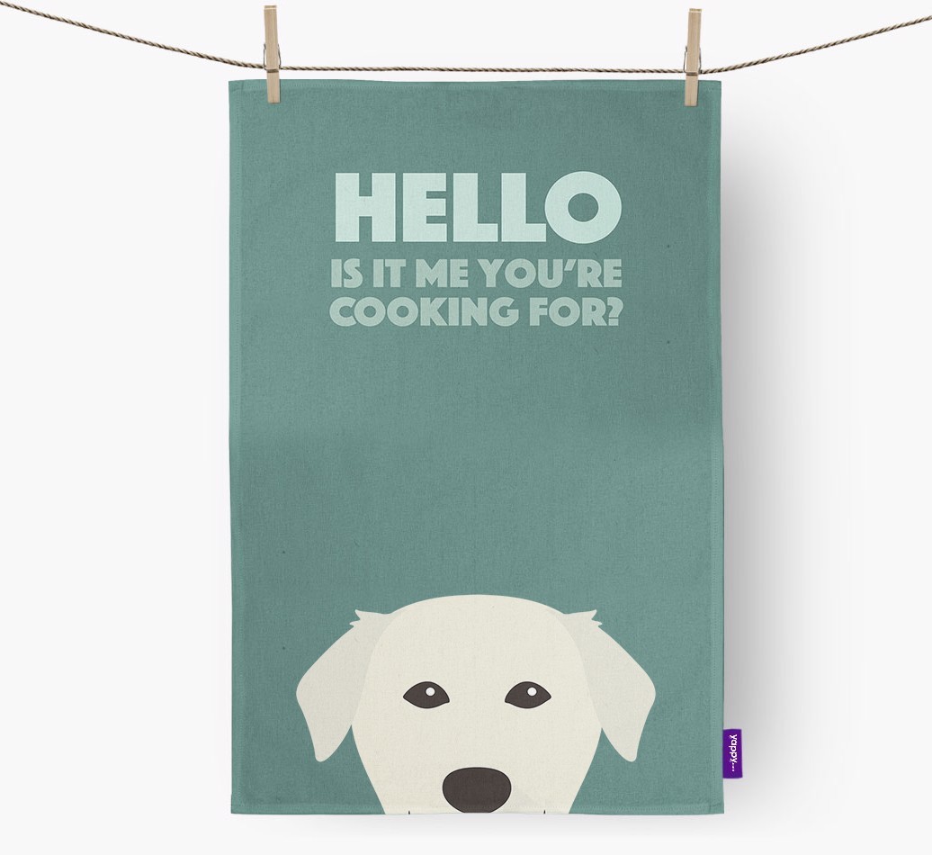 'Cooking For' - Personalised {breedFullName} Tea Towel